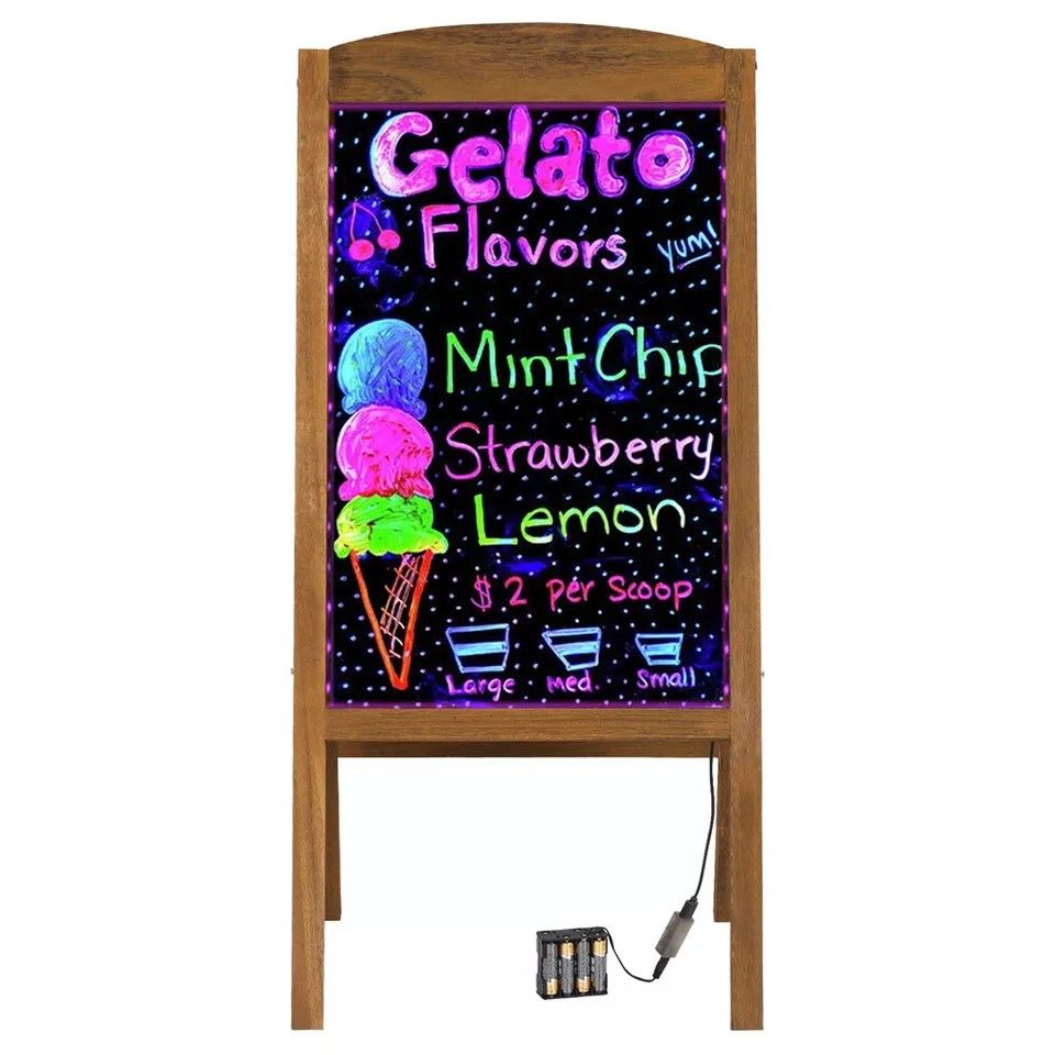 LED Writing Board electric fluorescent illuminated Advertising Portable Board Neon drawing & writing erasable Board for Hotels, resturants, pubs, shops, supermarkets, promotional events, weddings etc
