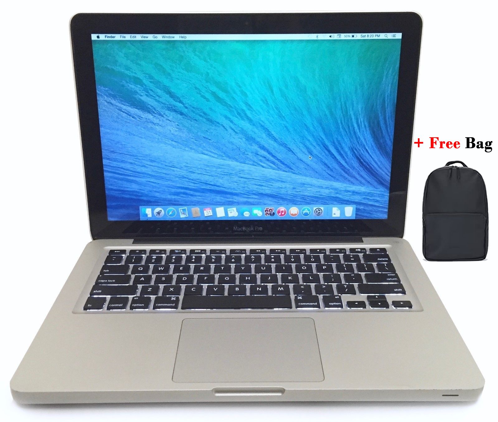 Refurbished Apple MacBook Pro 13" Core i5 2.4GHz 8GB RAM 500GB HDD (Mid 2011) Laptop Silver MacOS Yosemite + Bag