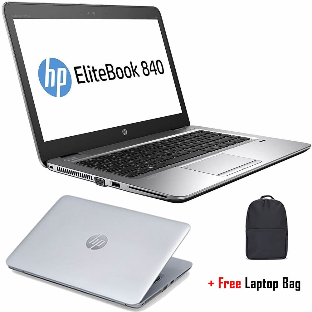 Refurbished HP EliteBook 840 G3 8GB RAM 256GB SSD 14 Inch Intel Core i5 6th Generation Windows 10 Pro Slim Laptop + Bag