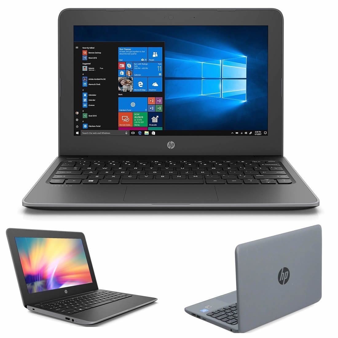 Refurbished HP Stream 11 Pro G4 11.6" Intel Celeron 4GB RAM 64GB SSD Ultra Slim Laptop Windows 10 Pro + Backpack Bag