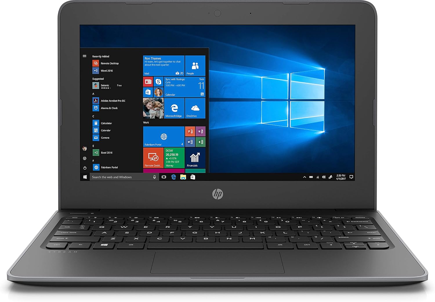 Refurbished HP Stream 11 Pro G4 11.6" Intel Celeron 4GB RAM 64GB SSD Ultra Slim Laptop Windows 10 Pro + Backpack Bag