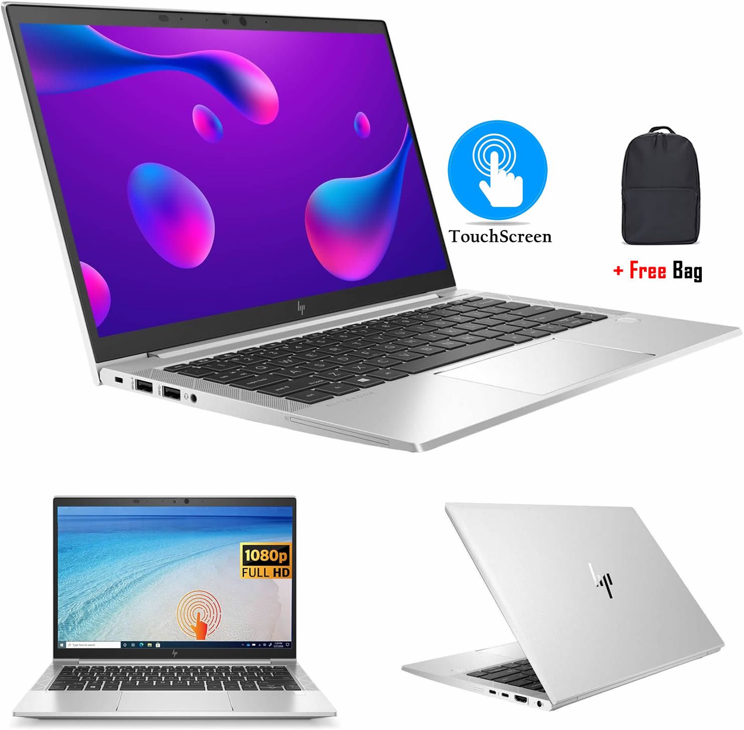 Refurbished HP EliteBook 830 G7 Intel Core i7 16GB 512GB SSD 10th Gen 13.3 Inch FHD TOUCHSCREEN Quad Core Windows 11 Pro Professional, Slim Ultrabook Laptop, Office 2021