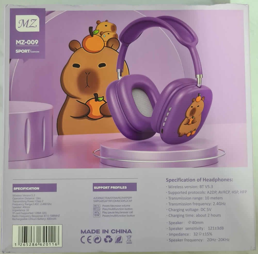 Kids Wireless Stereo Bluetooth Headphones HD Bass Stereo Headset Music Earphones MZ-009