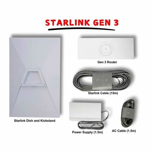 Starlink Gen 3 V3 Kit High-Speed Low-Latency Internet, Satellite Dish, Router Wi-Fi 6, WiFi Standard Full Kit