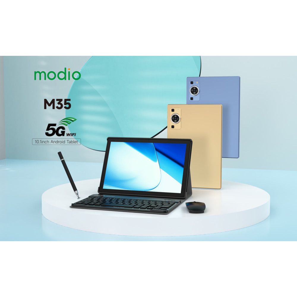 Modio M36 Android Tablet PC 12GB RAM 512GB ROM virtual storage 10.1 Inches In Cell Display, Dual Sim, Dual cameras, Wireless Keyboard and Mouse, Flip case cover