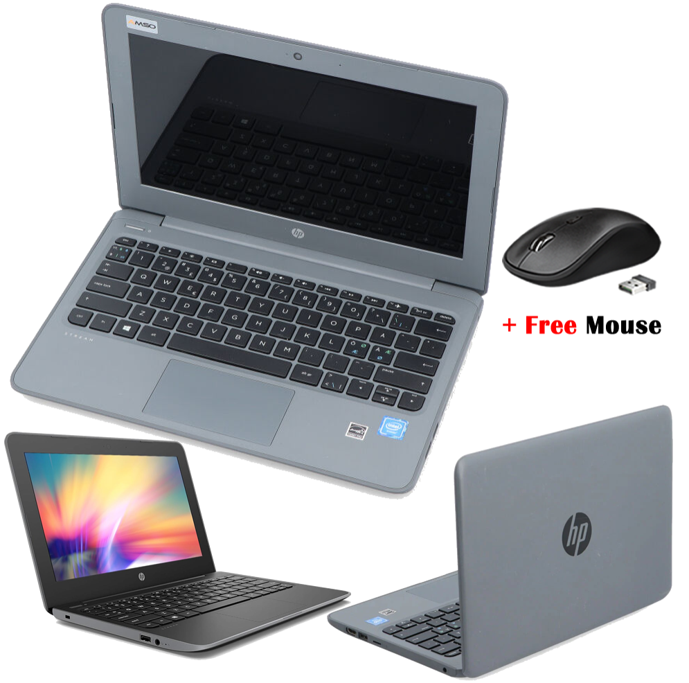 HP Stream 11 Pro G4 11.6" Intel Celeron 4GB RAM 64GB SSD Ultra Slim Laptop Refurbished + Wireless Mouse