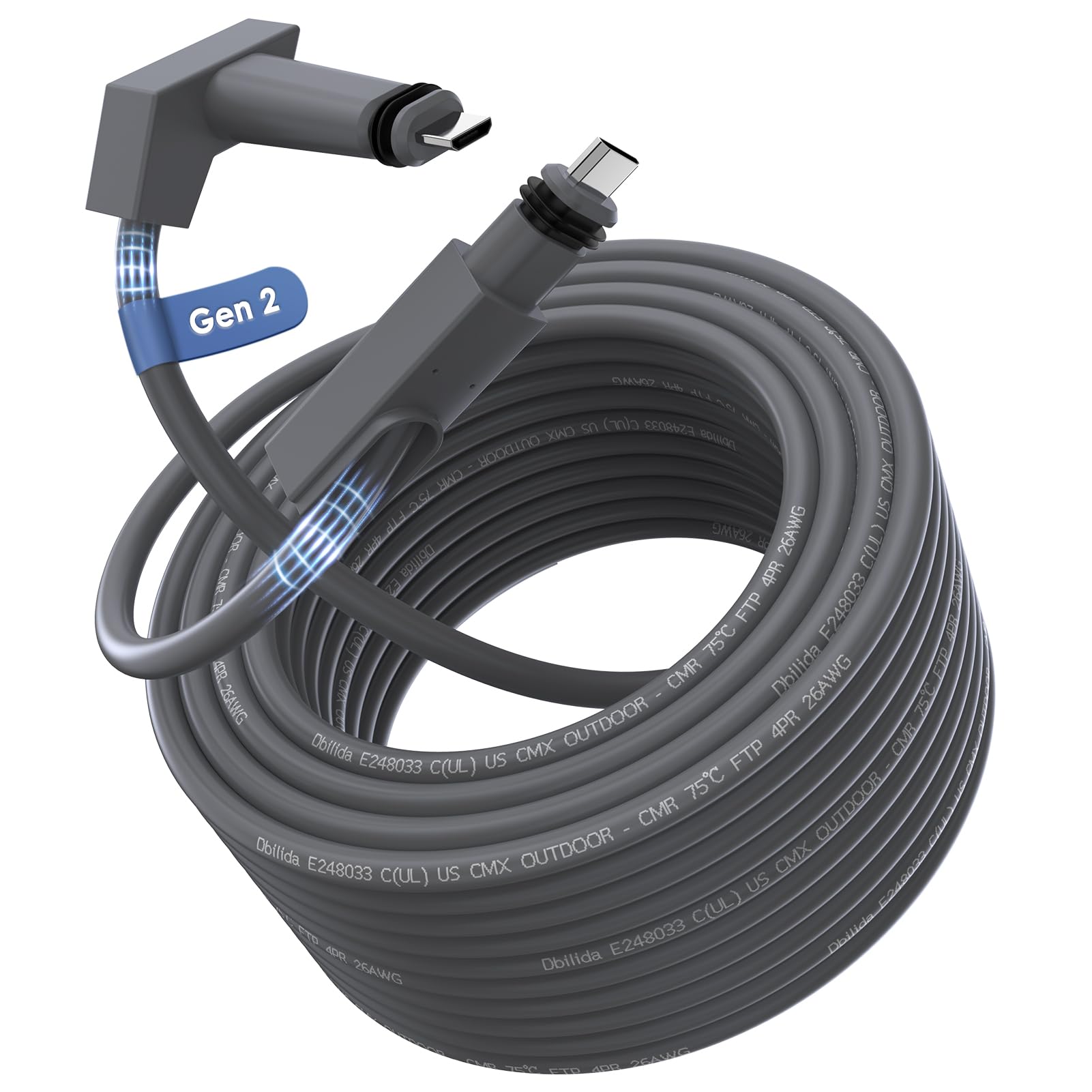 Starlink Gen 2 Cable 150FT(46M) for Standard Actuated V2 Replacement Extension Cable IP68 Waterproof Cable