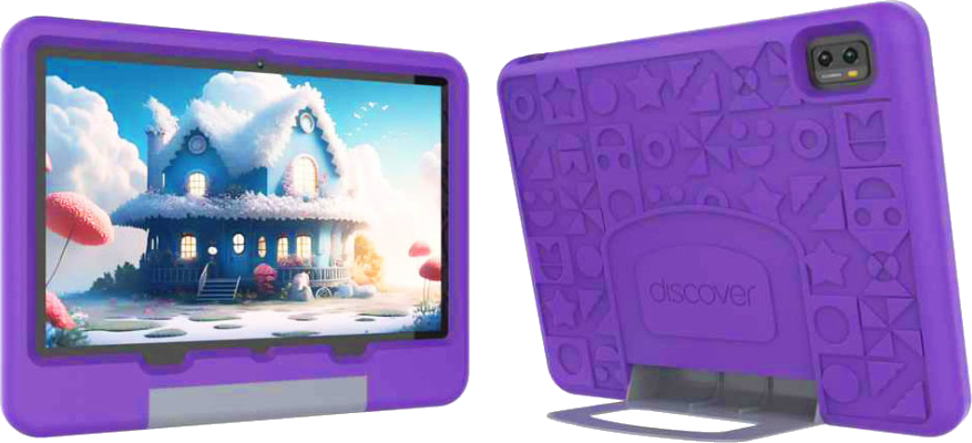 Discover K100 Android Kids Tablet 10 Inch 8GB RAM 512GB (64GB Real) Dual Sim Wi-Fi, Games, Learning Apps, Parental control, Protective cover + Free Gifts