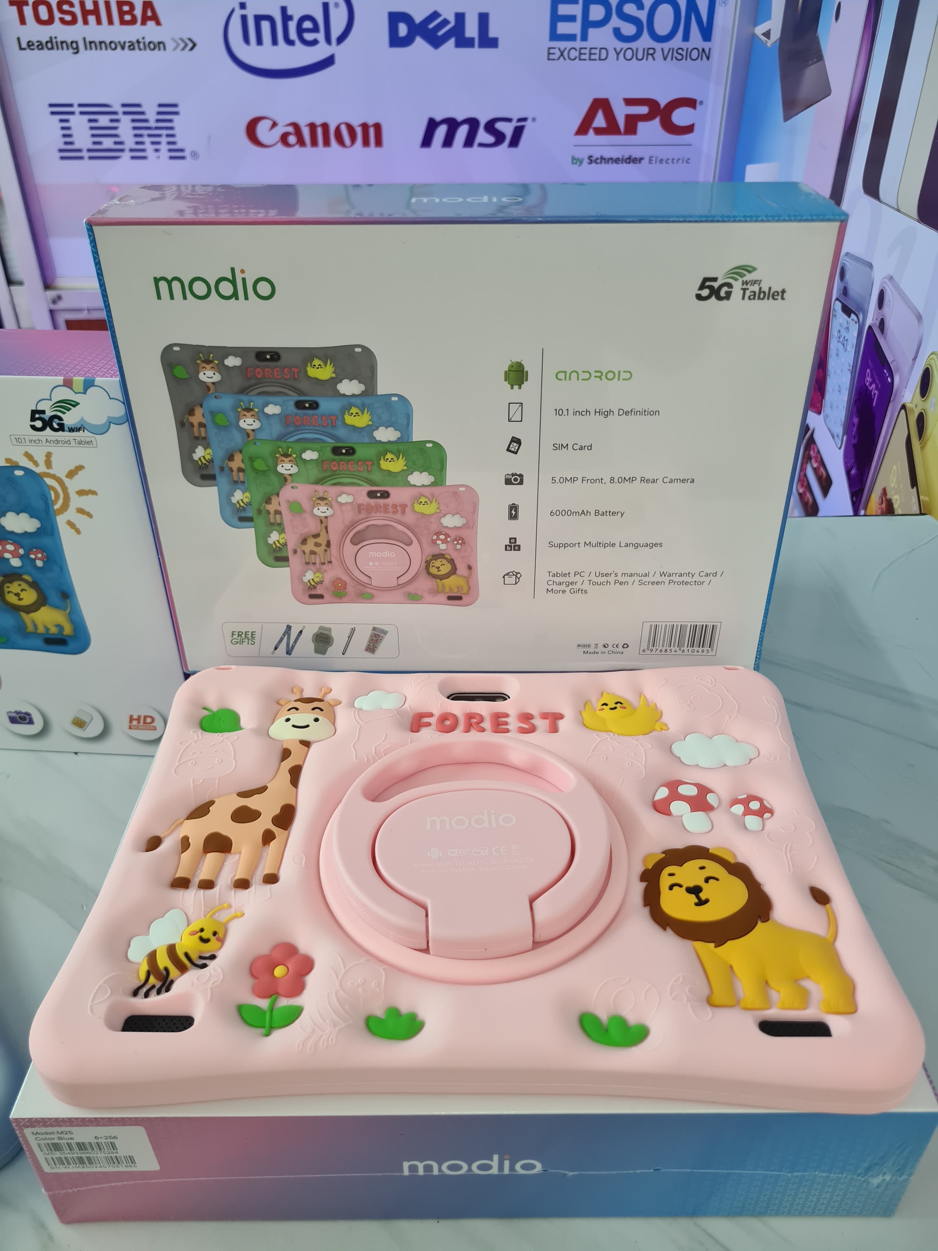 Modio M25 Kids Android Educational Tablet PC - 10.1 Inch 6GB RAM 256GB ROM 4G LTE -Dual sim Silicon Cover, Protective cover + Free Gifts