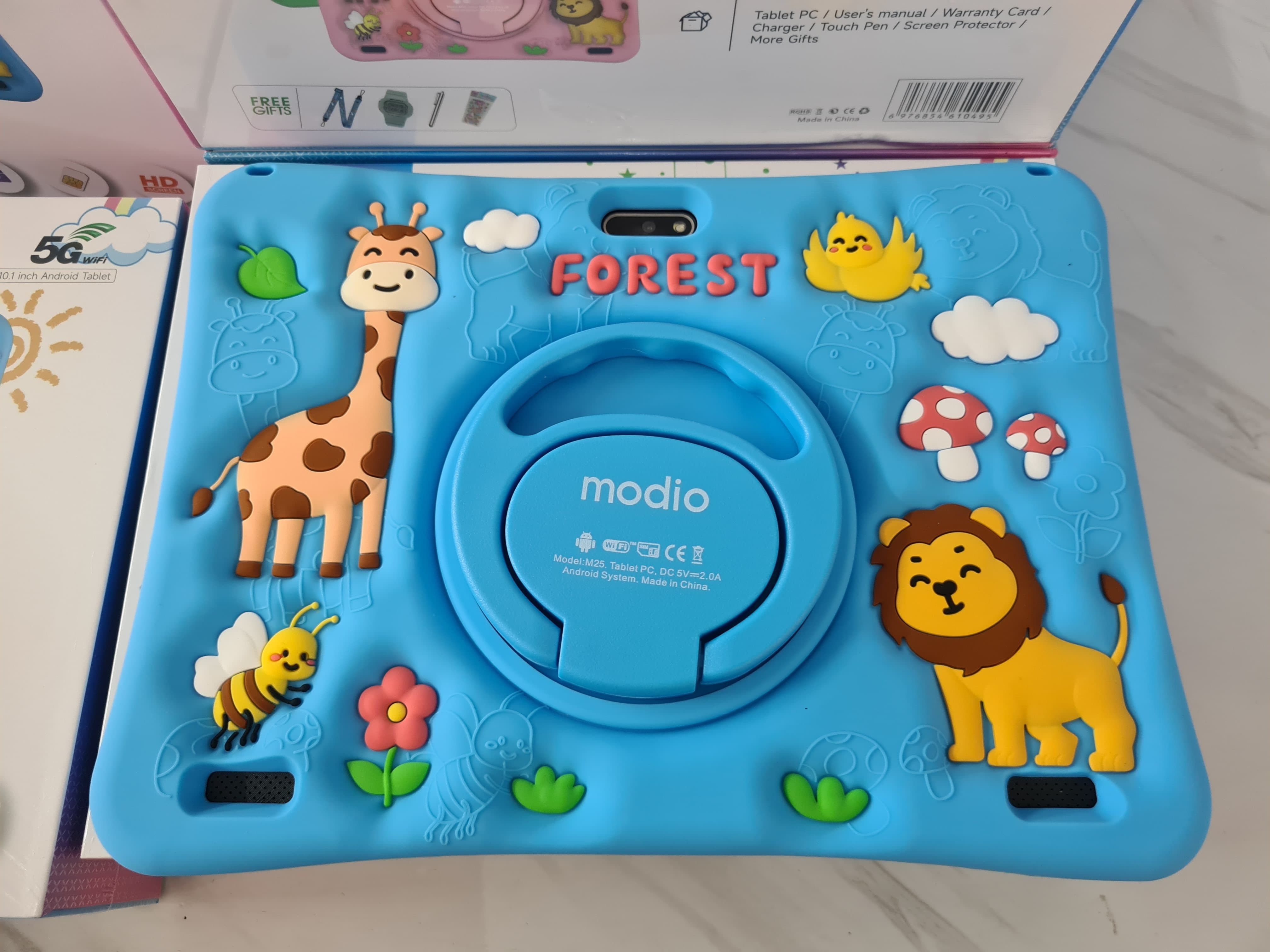 Modio M25 Kids Android Educational Tablet PC - 10.1 Inch 6GB RAM 256GB ROM 4G LTE -Dual sim Silicon Cover, Protective cover + Free Gifts