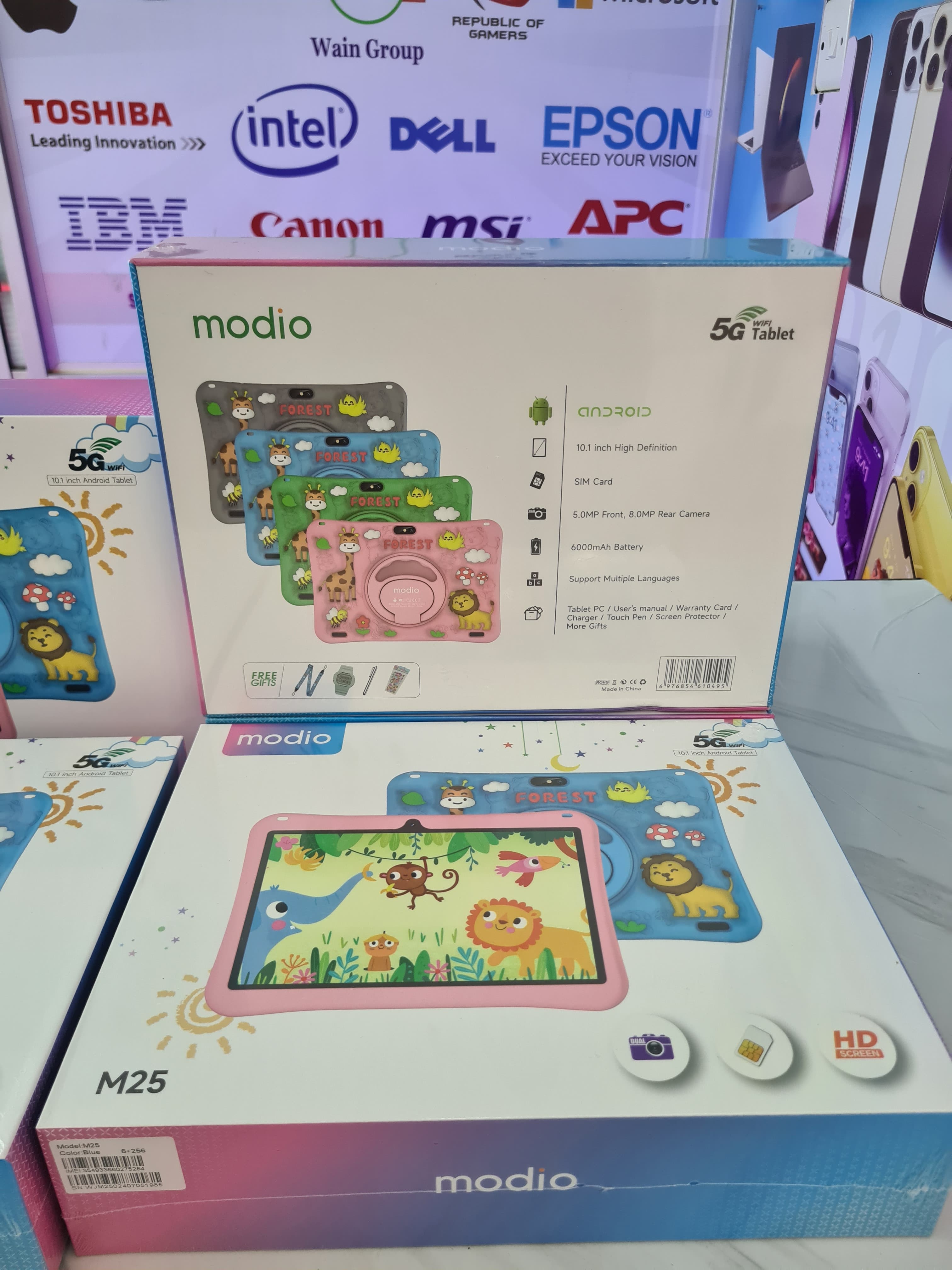 Modio M25 Kids Android Educational Tablet PC - 10.1 Inch 6GB RAM 256GB ROM 4G LTE -Dual sim Silicon Cover, Protective cover + Free Gifts