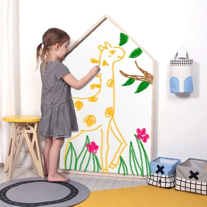 Dry Erase Whiteboard Sticker Wall Decal, Self-adhesive White Board Peel Stick Paper for School, Office, Conferences, Home, Kids Drawing with 1 Water Pen