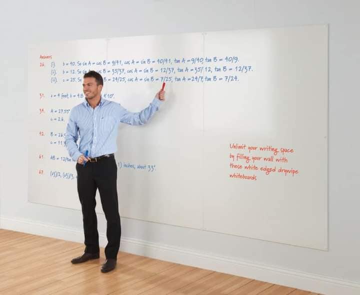 Dry Erase Whiteboard Sticker Wall Decal, Self-adhesive White Board Peel Stick Paper for School, Office, Conferences, Home, Kids Drawing with 1 Water Pen