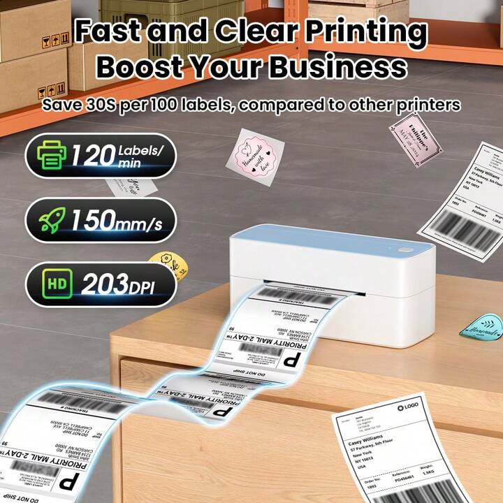 Phomemo Thermal Label Printer Bluetooth PM241-BT Wireless & USB 4x6 Shipping Labels, Barcode Stickers Printer