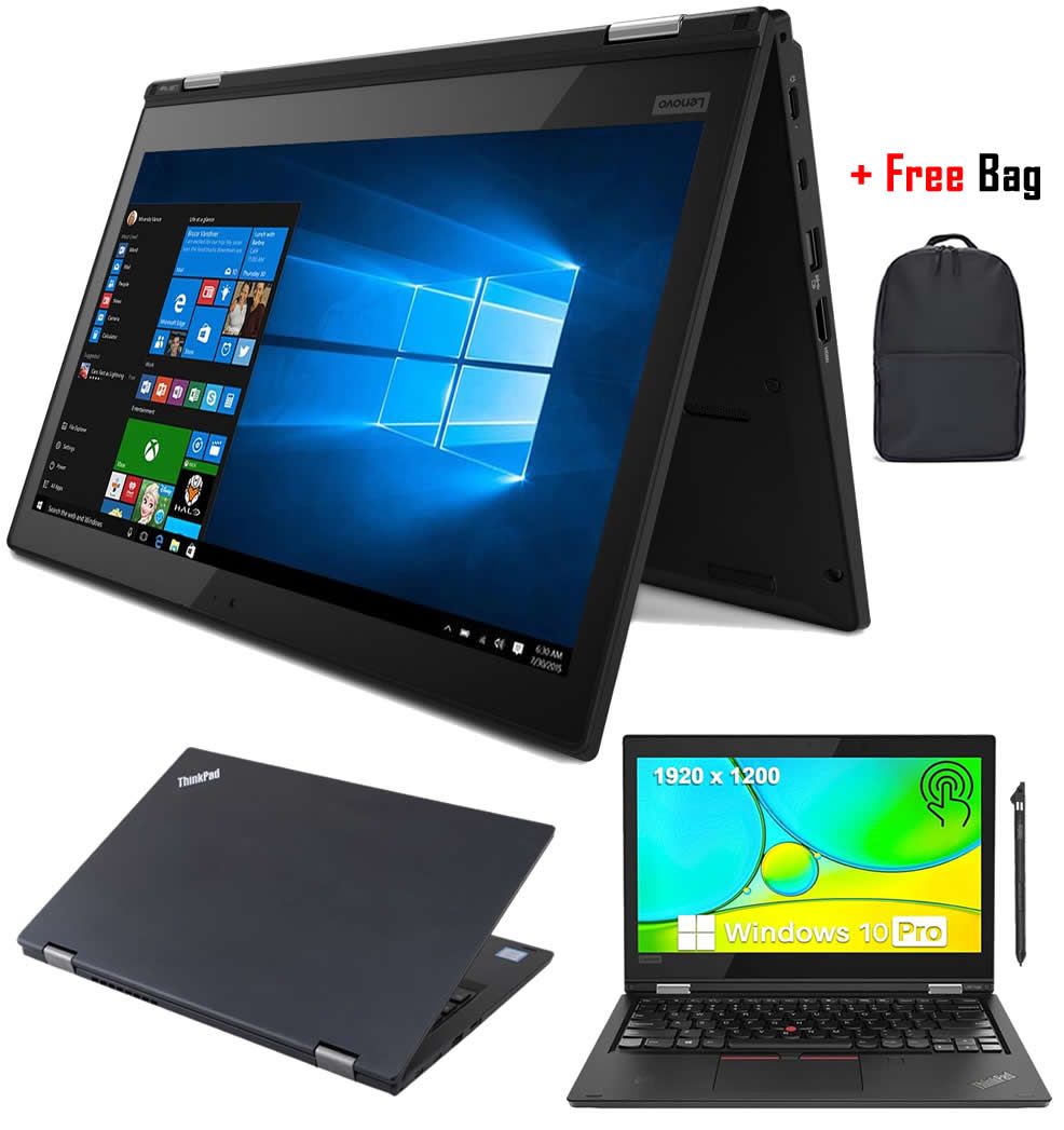 Refurbished Lenovo ThinkPad L380 Yoga x360 Core i5 8th Gen 8GB RAM 256GB SSD 13.3 Inch Touchscreen 2 in 1 Windows 11 Pro Laptop + Bag