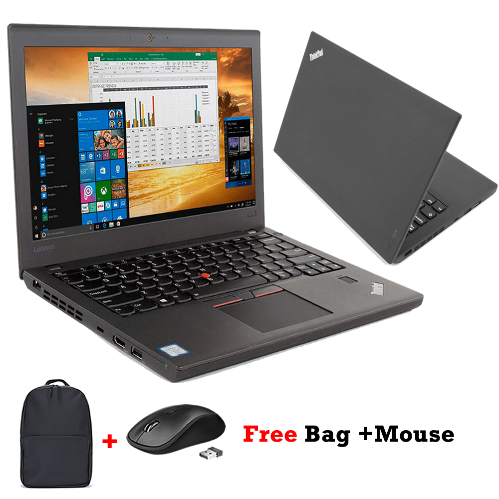 Lenovo ThinkPad X270 Intel Core I5 8GB RAM 256GB SSD 12.5" 6th Gen Refurbished Notebook Windows 10 Pro Laptop + Free Bag + Mouse
