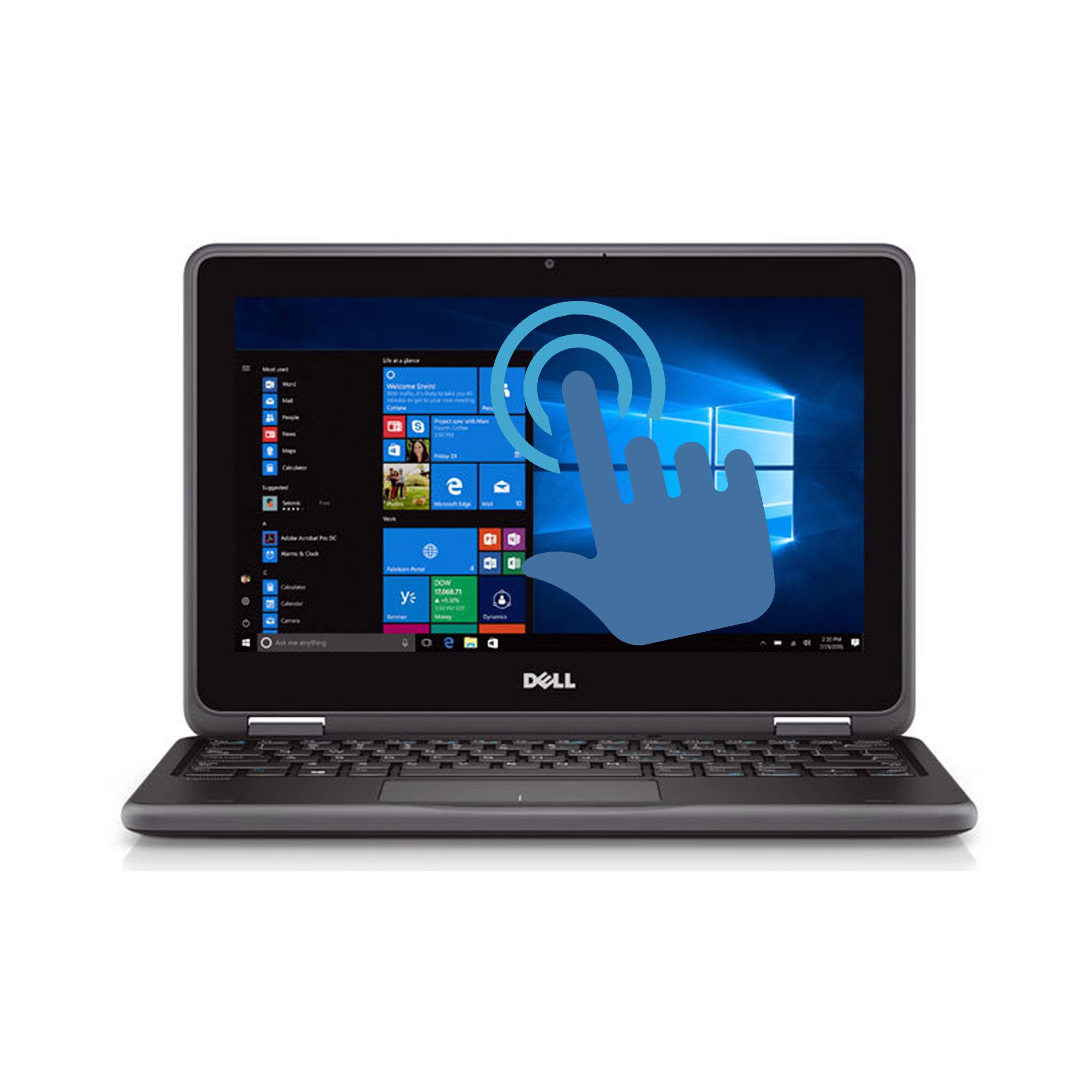 Refurbished DELL Latitude 3190 X360 4GB RAM 128GB SSD Touchscreen Intel Celeron Windows 10 Pro 2 in 1 Convertible Laptop + Free Bag