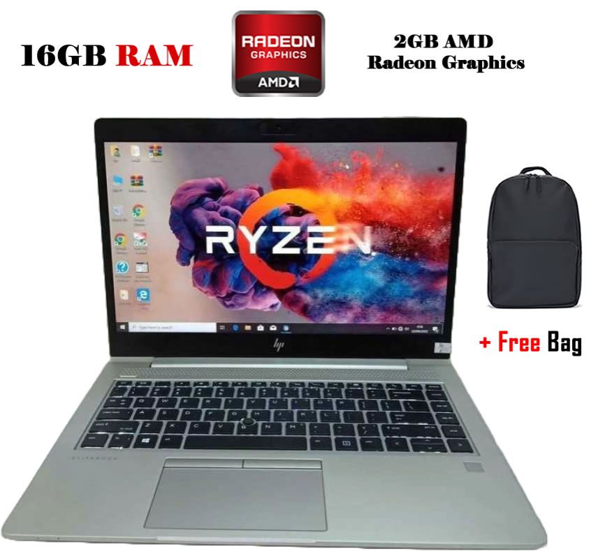 HP Elitebook 745 G6 AMD Ryzen 7 Pro 3700U 16GB RAM 512GB SSD 2GB AMD Radeon Graphics 14" FHD Windows 11 Pro Laptop + Bag, Great for Graphics, Engineering, Editing, Gaming. Refurbished