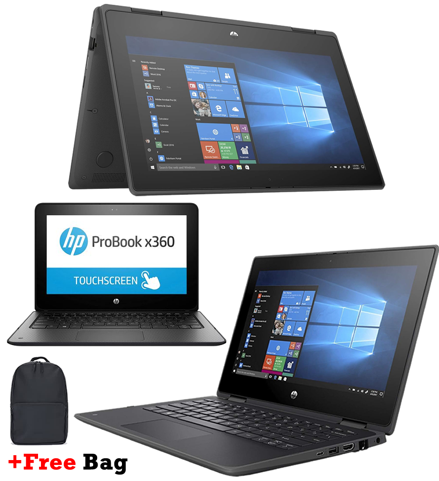 HP ProBook x360 11 G5 EE 4GB 192GB intel Celeron 11.6" 2-in-1 HD Convertible Touchscreen Laptop Business Education Laptop, UHD 600 Type-C, HDMI, Bluetooth 5.0, RJ-45, Windows 11 Pro + Bag