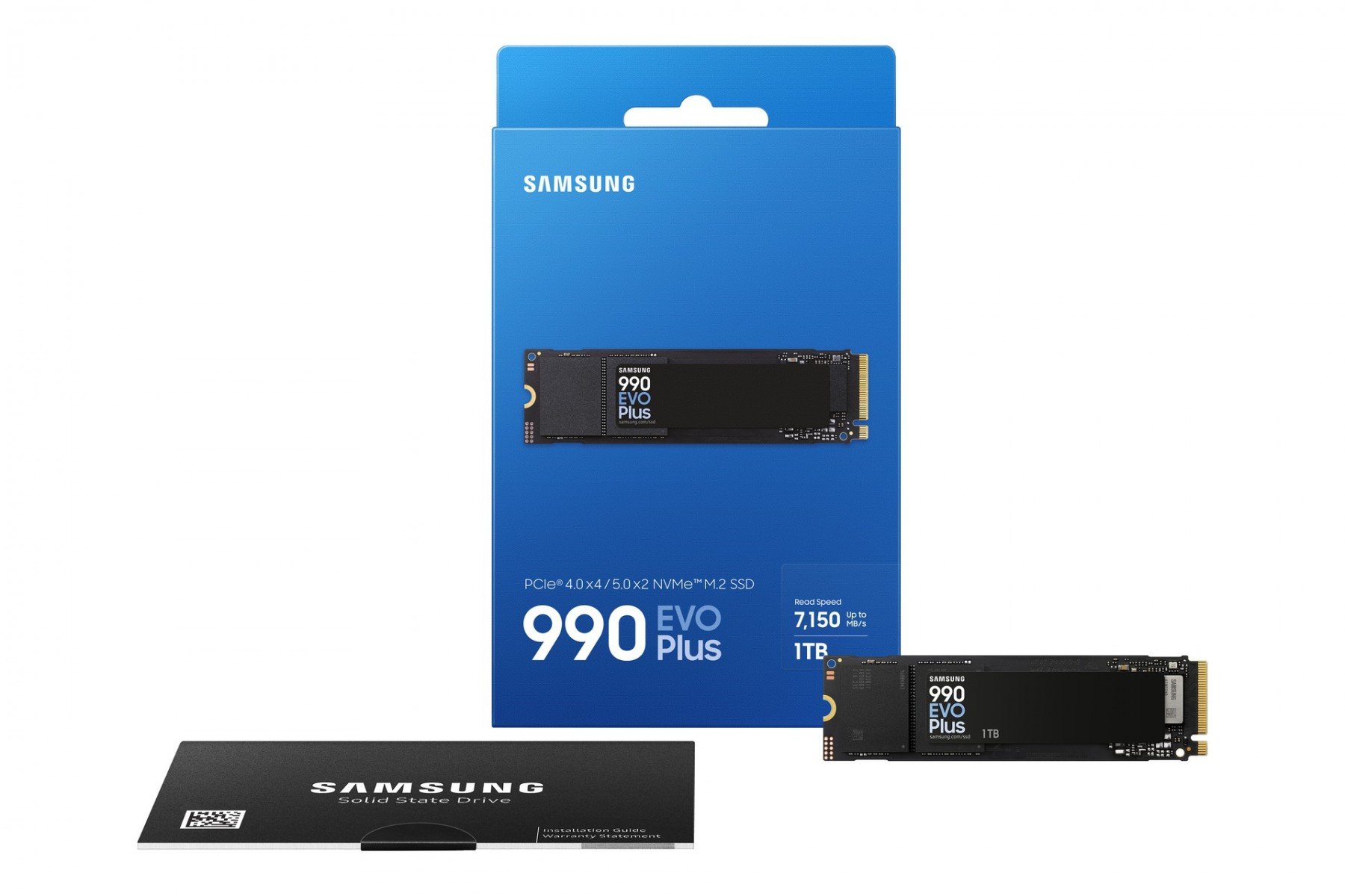 New Samsung 990 EVO Plus SSD 1TB, PCIe Gen 4x4, Gen 5x2 M.2 2280, Speeds Up-to 7,150 MB/s, Upgrade Storage for PC/Laptops, HMB Technology and Intelligent Turbowrite 2.0