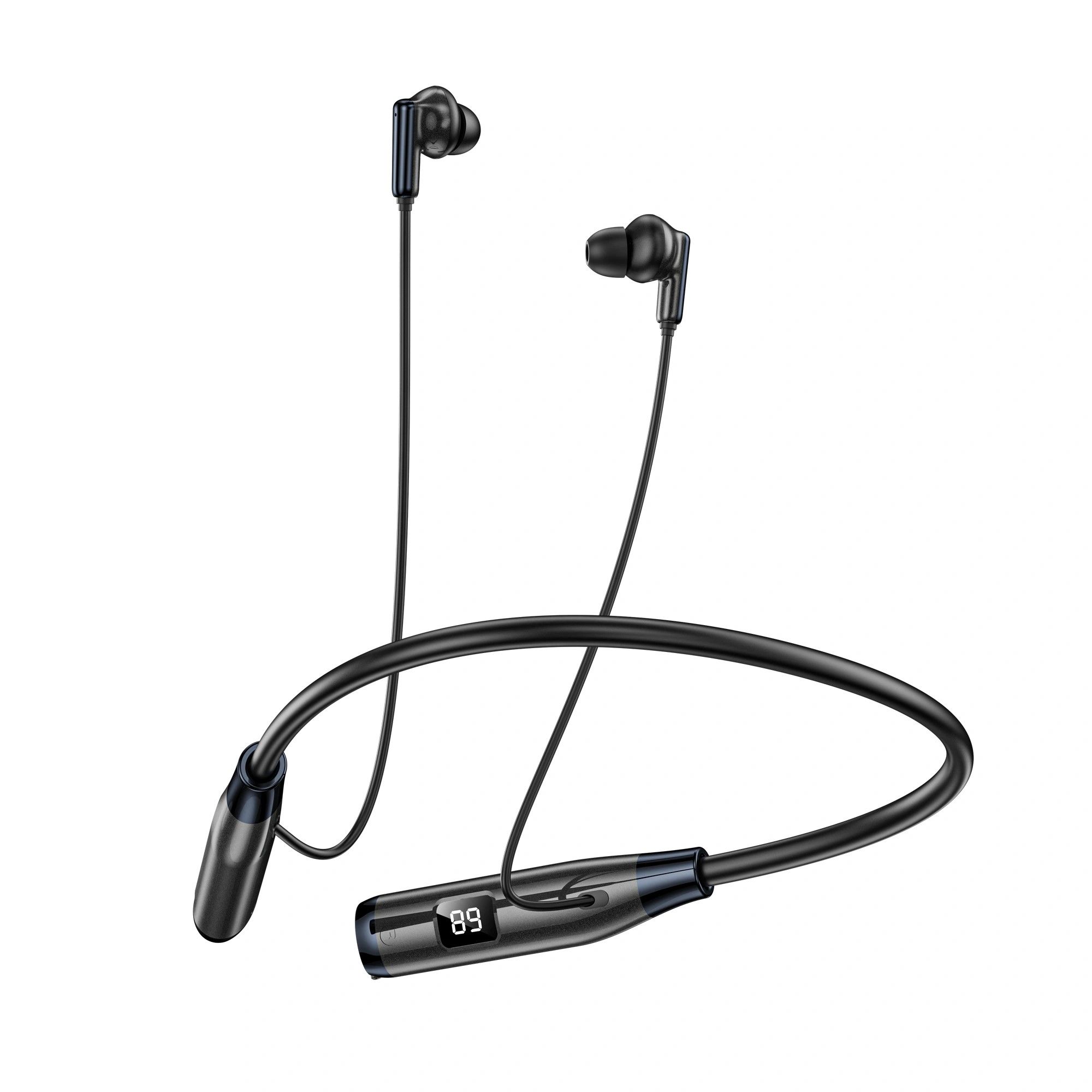 New WiWU Shadow Neckband ANC Wireless Earphones Bluetooth with 100H Playtime 800mAh Battery Game and Music Mode LED Display Vibration Alert