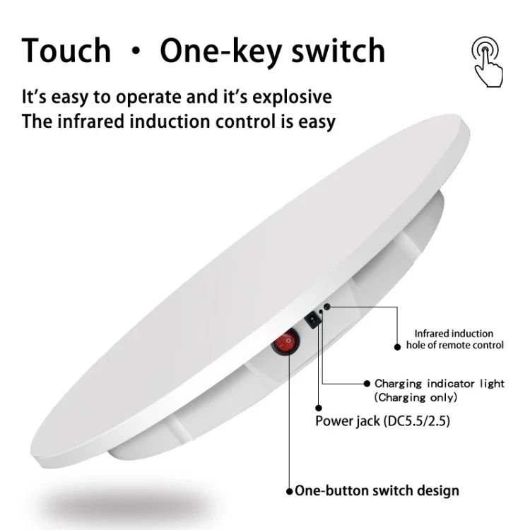 100kgs Load 360 Degree Electric Rotating Turntable Display Stand Automatic Revolving Platform for  Video Shooting, Photography, advertisement, 42cm Top with remote control