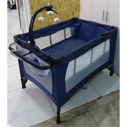 Trendy Foldable Baby Playpen/Baby Crib -Dark Blue