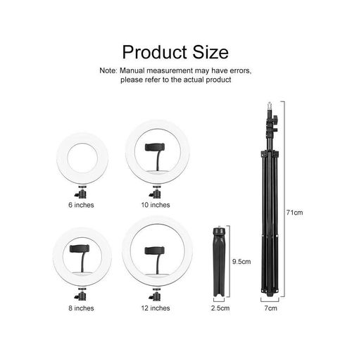 Universal 12inch led Ringlight with 2.1m tripod stand and phone holder for vlogging