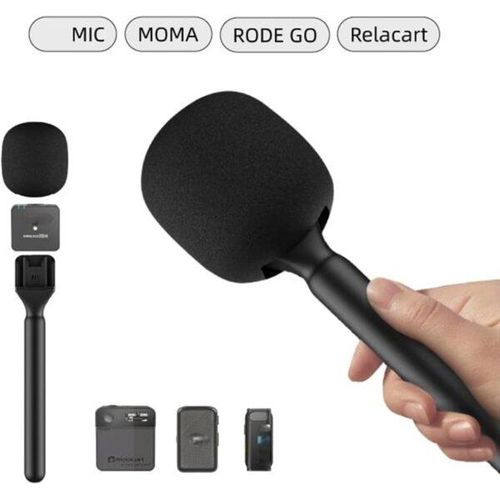 Wireless Interview Microphone Adapter Handheld Mount Holder for DJI Mic Stand, Holder for DJI Mic 1/2 / Rode Wireless GO II, for Hollyland Lark M1 /C1 / 150 / Synco G1/A2 / Movo and More