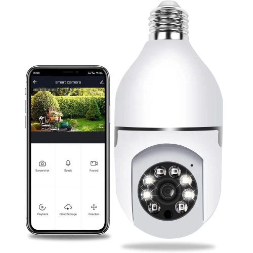 Intelligence 2.0MP Smart Wireless WiFi Bulb Camera Night Vision Panoramic WiFi IP Camera WiFi CCTV 360 Degree PTZ Light Bulb Camera