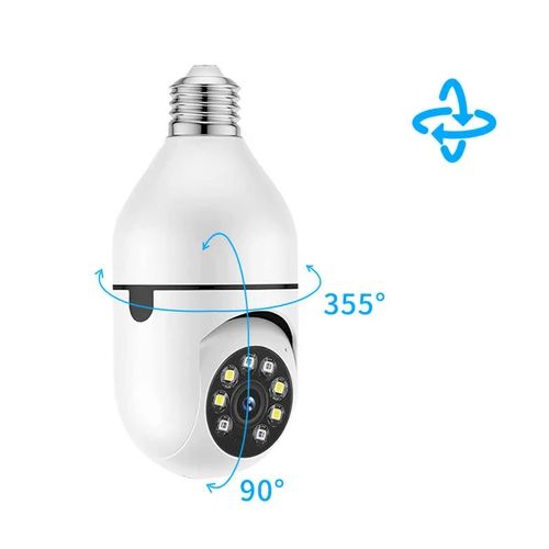 Intelligence 2.0MP Smart Wireless WiFi Bulb Camera Night Vision Panoramic WiFi IP Camera WiFi CCTV 360 Degree PTZ Light Bulb Camera