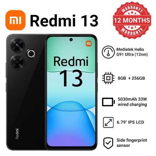 [New launch] XIAOMI Redmi 13 8GB RAM+256GB 6.79" Display Phones 108MP Camera 5030mAh Battery 33W Charging Android 14 Smart Phones