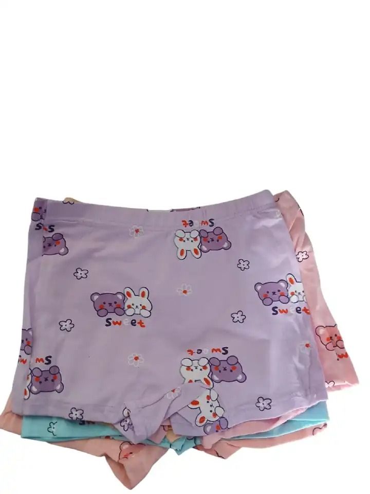 6 Pcs Quality Cotton Girls Hot Pants - Assorted Colors