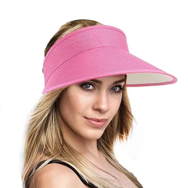 Wide brim half cap colourful visor golf cap U.V. protectionhot sun protection plain summer hat for ladies and men beach wear