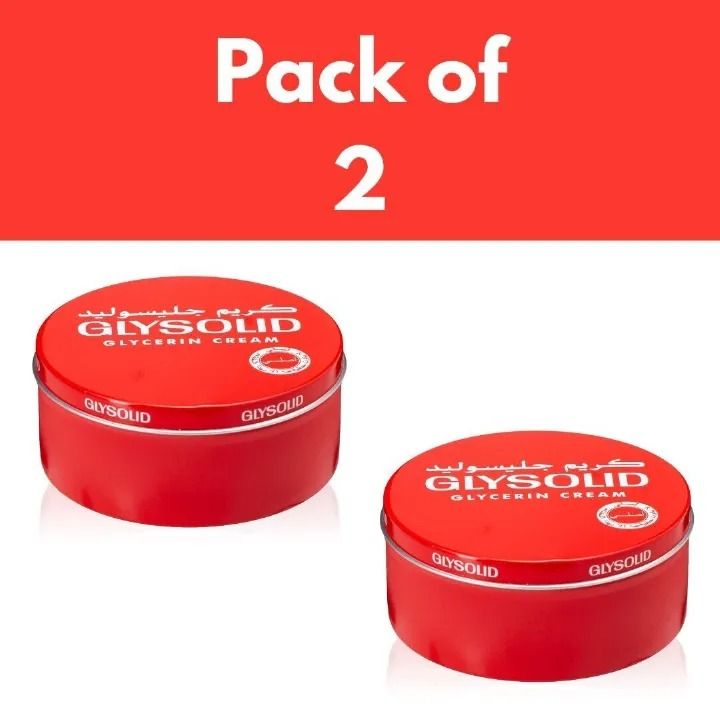 Glysolid Cream Face Moisturizers For Dry Skin, Hands, Feet, Elbow, Body Softening With Glycerin Keeping Your Skin Soft Healthy, and Smooth-VALUE PACK-(2 PACK)