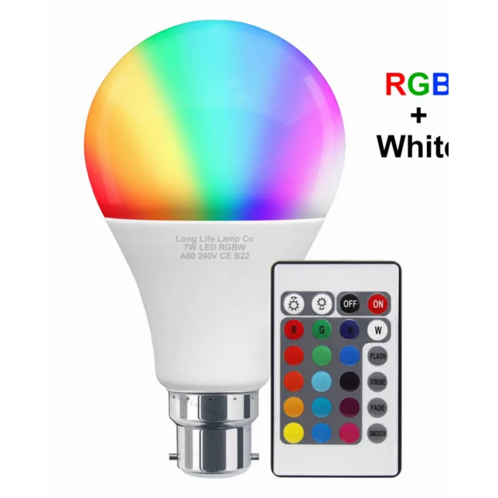 15w rgb remote control bulb ,colour changing bulb b22(pin version) all colours , switch plus remote control, brightness conteol by remote , bright at 15w