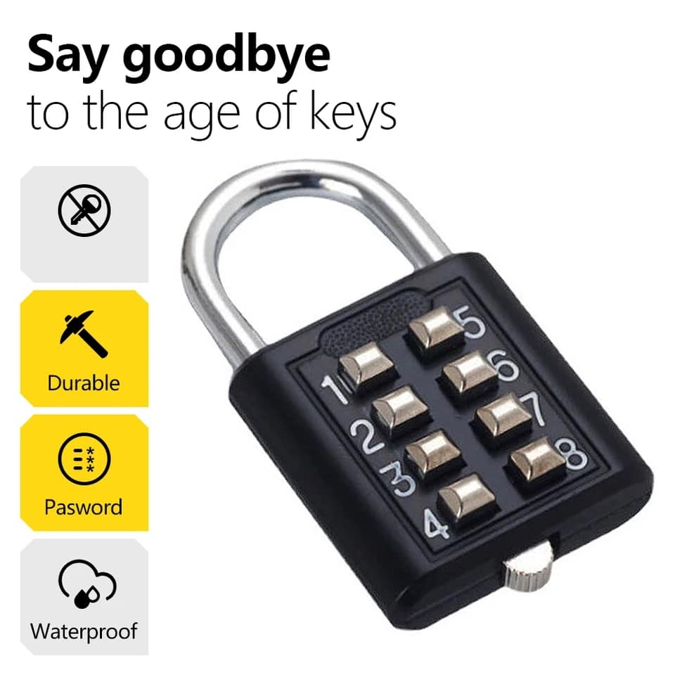Random colour code padlock / combination padlock, no key required , durable ,waterproof and long lasting ,anti theft available in 5 digit and four digit models