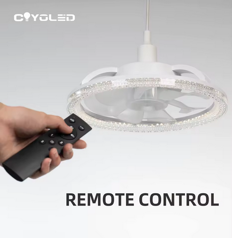 Ceiling fan , fan light , remote controlled , fan bulb ,12 inches wide, 40 watts, warm and cold light dimmable