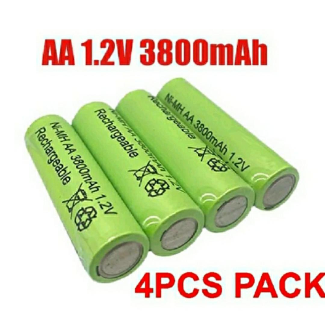 Rechargeable batteries size AA for pack 3800mwh