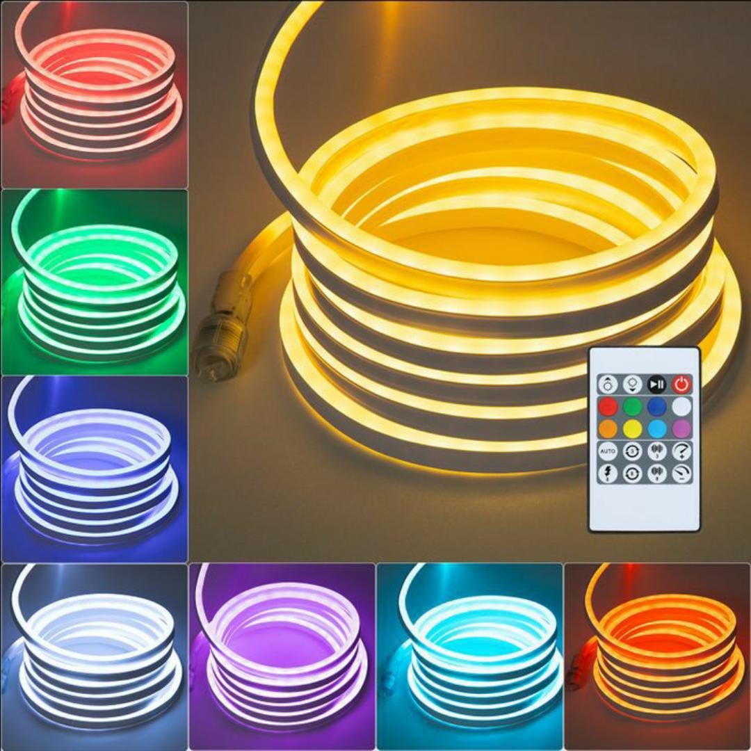 5M LED Neon Rope Light, smart Neon Rope Lights 5 meters  RGB LED Strip Lights APP Remote Control Color Changing DIY Flexible Music Sync for home ,room, pool, Gaming Room Decor