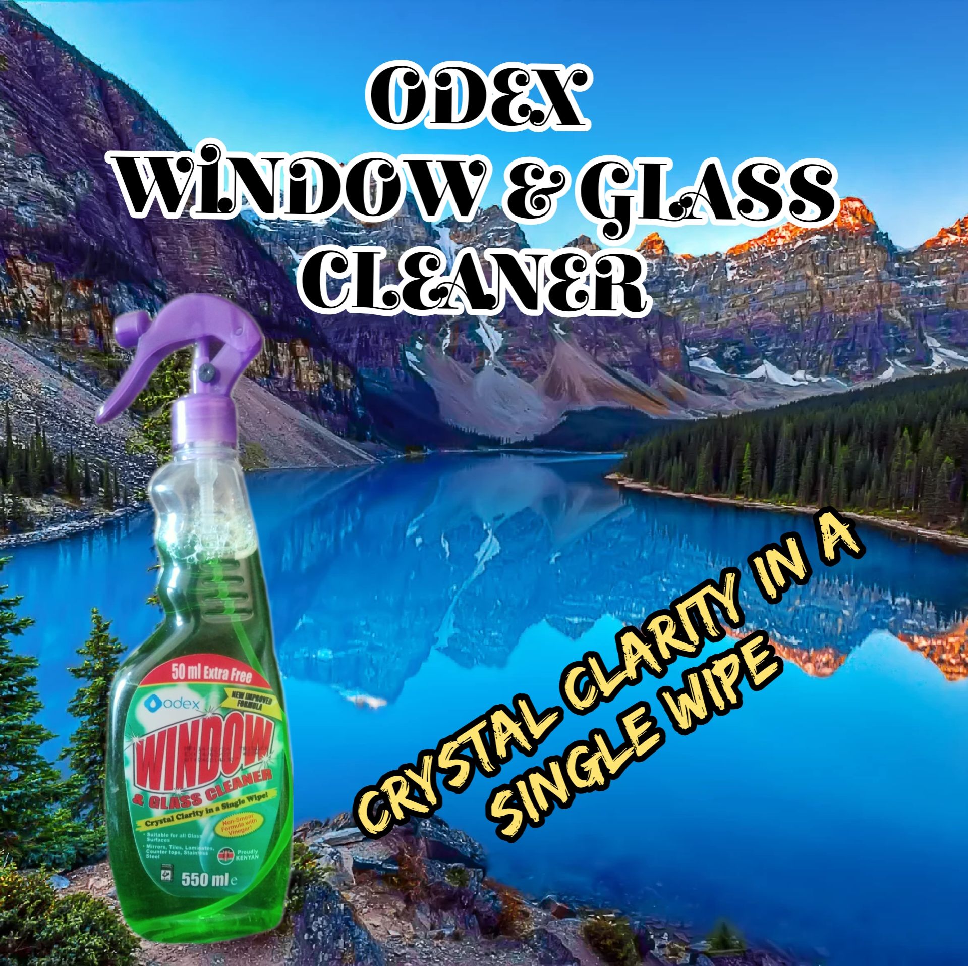 ODEX WINDOW AND GLASS CLEANER, It's the answer to your cleaning problems. It could be used for cleaning both hard as well as soft surfaces