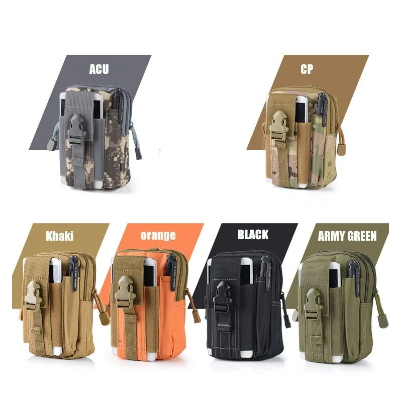 Sports Waist Bag Outdoor Tactical Waist Bag Camouflage Running 67-inch Accessories Mobile Phone Hanging Bag ACU One Size