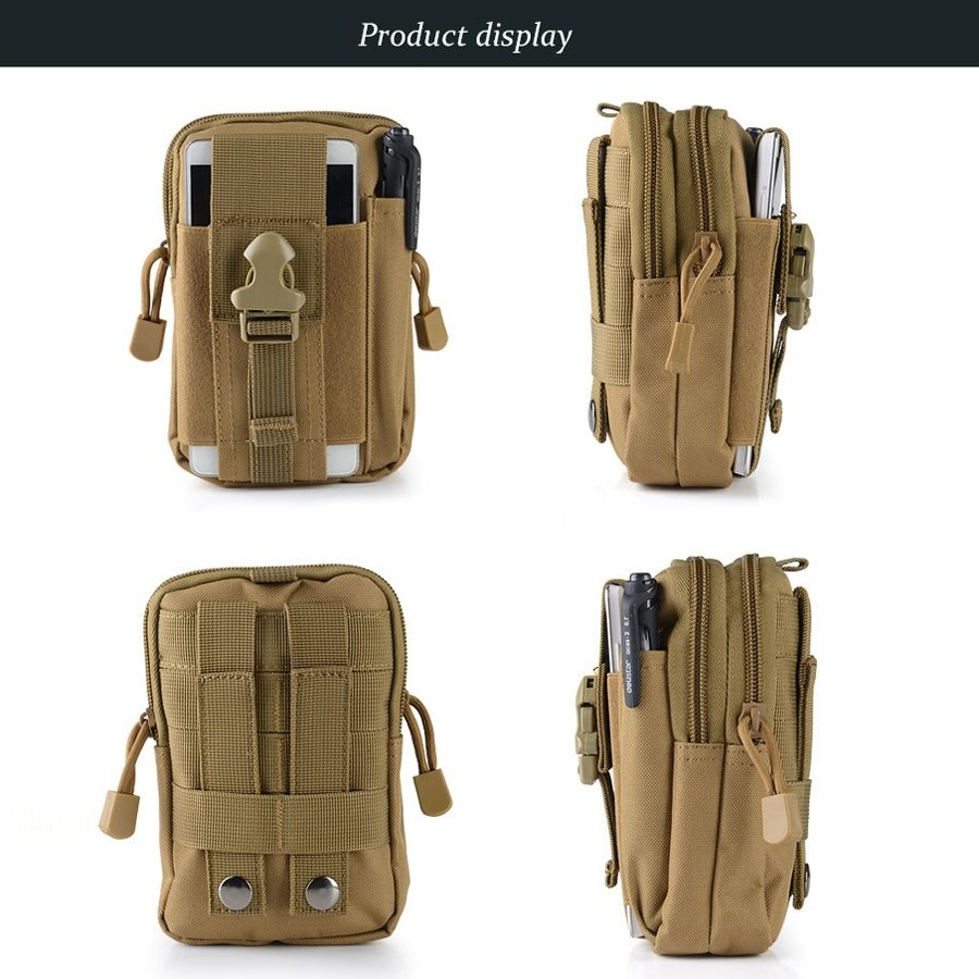 Sports Waist Bag Outdoor Tactical Waist Bag Camouflage Running 67-inch Accessories Mobile Phone Hanging Bag ACU One Size