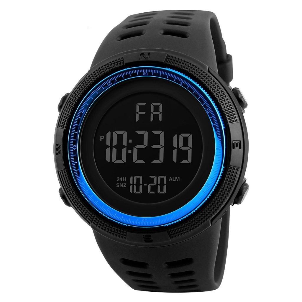Men Watches Fashion Outdoor Sport Watch Men Multifunction Watches Alarm Clock Chrono Waterproof Led Digital Watch Blue One Size