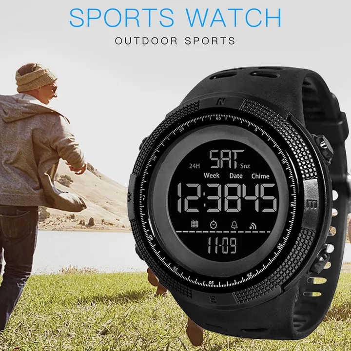 Men Watches Fashion Outdoor Sport Watch Men Multifunction Watches Alarm Clock Chrono Waterproof Led Digital Watch Blue One Size