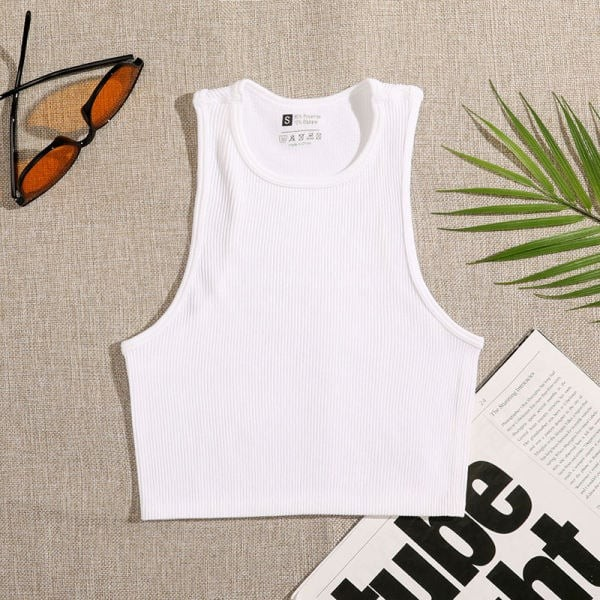 Women Yoga Vest Gym Sports Crop Tops Seamless Streetwear Rib-Knit Fitness Running Vest Workout Bra Tank Top Female Without Pad ins