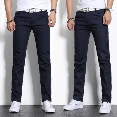 Popular men's casual pants, long men's pants, multi-color fashionable workplace cotton trousers, ins style