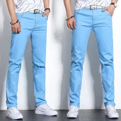 Popular men's casual pants, long men's pants, multi-color fashionable workplace cotton trousers, ins style
