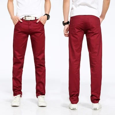 Popular men's casual pants, long men's pants, multi-color fashionable workplace cotton trousers, ins style
