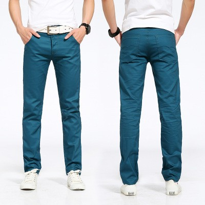 Popular men's casual pants, long men's pants, multi-color fashionable workplace cotton trousers, ins style
